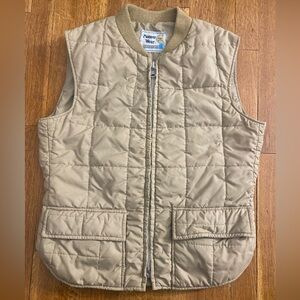 Pioneer Wear Insulated Vest Beige Vintage 70s Quilted Puffer Talon Zip Men’s M